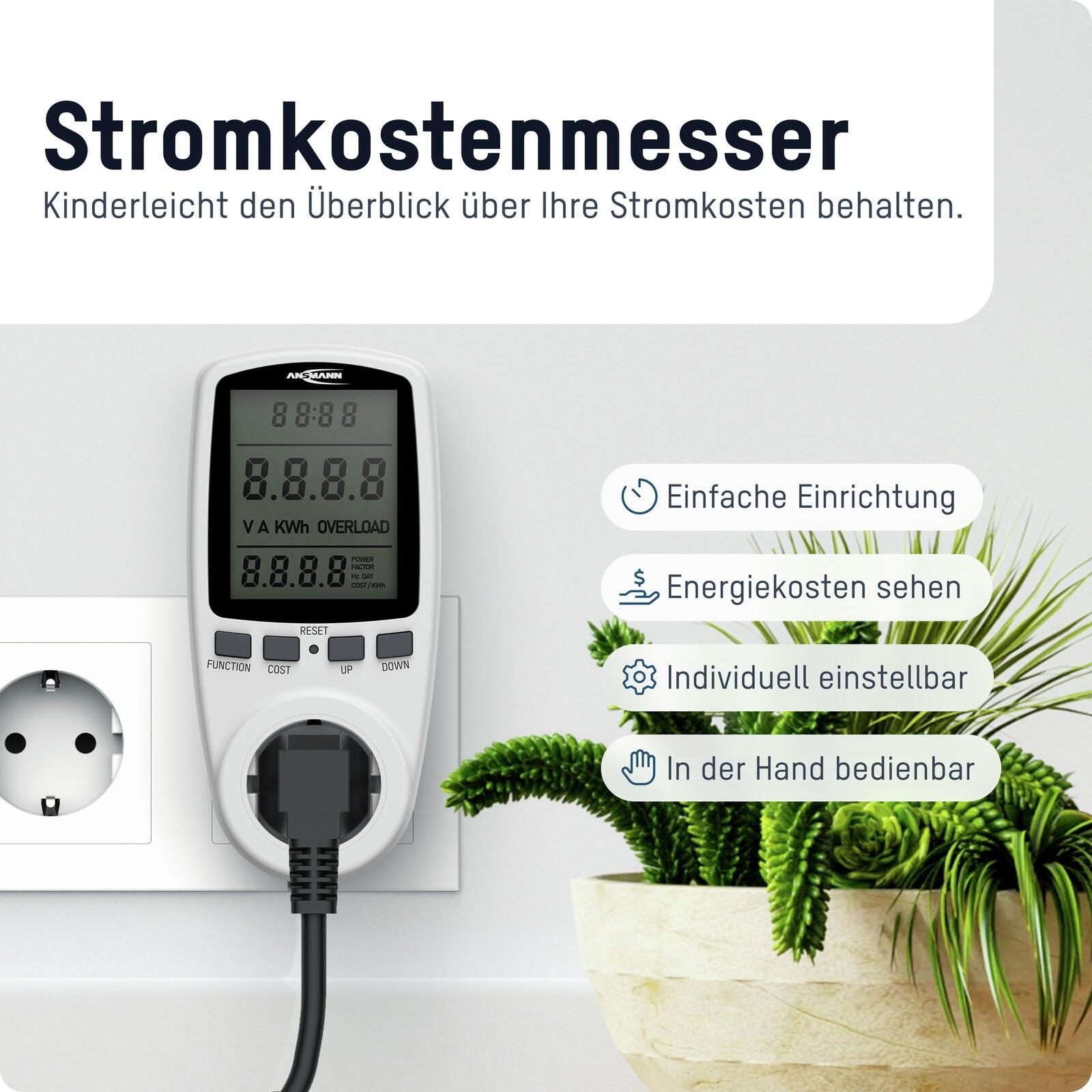 ANSMANN Energiekostenmessgerät APM 2 weiß