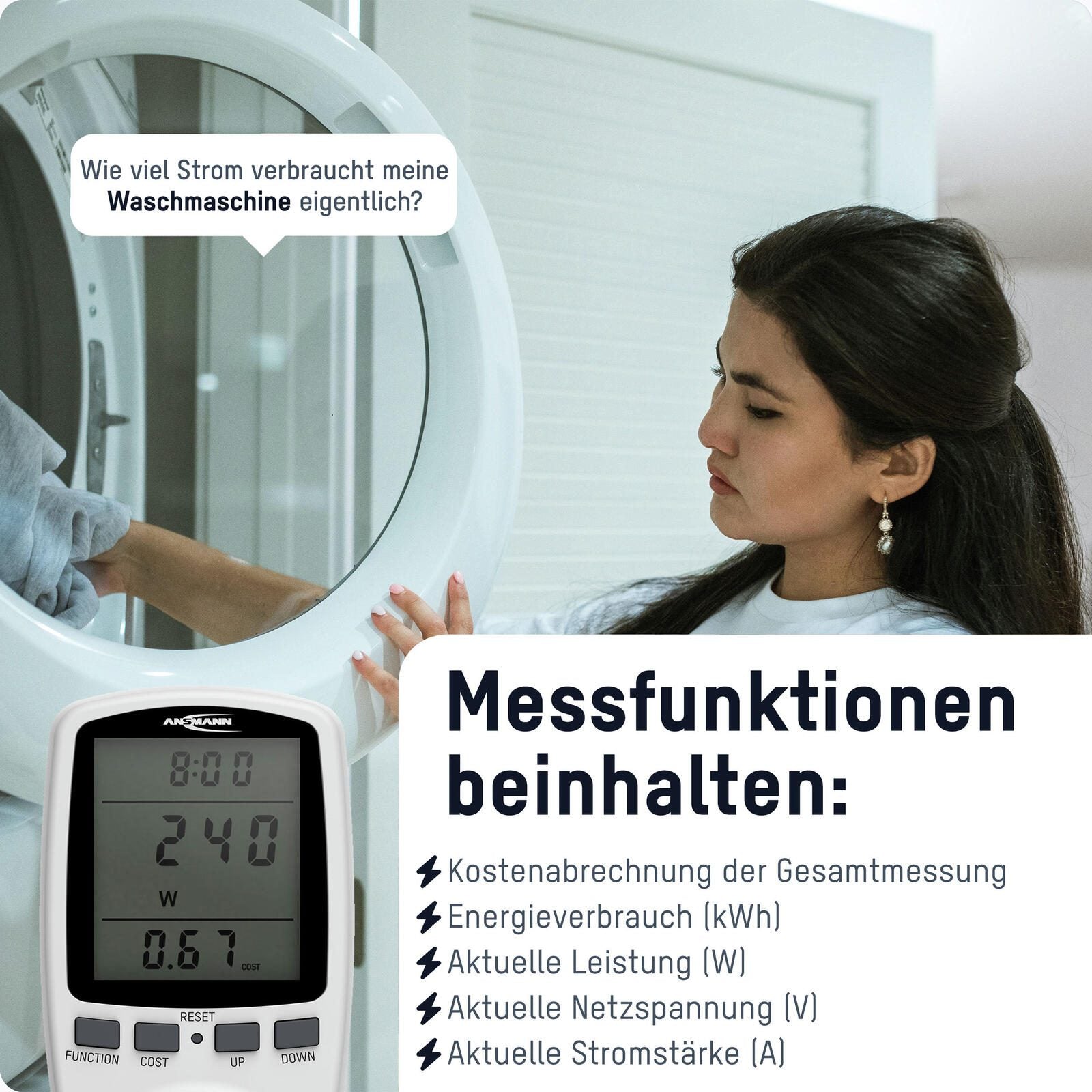 ANSMANN Energiekostenmessgerät APM 2 weiß