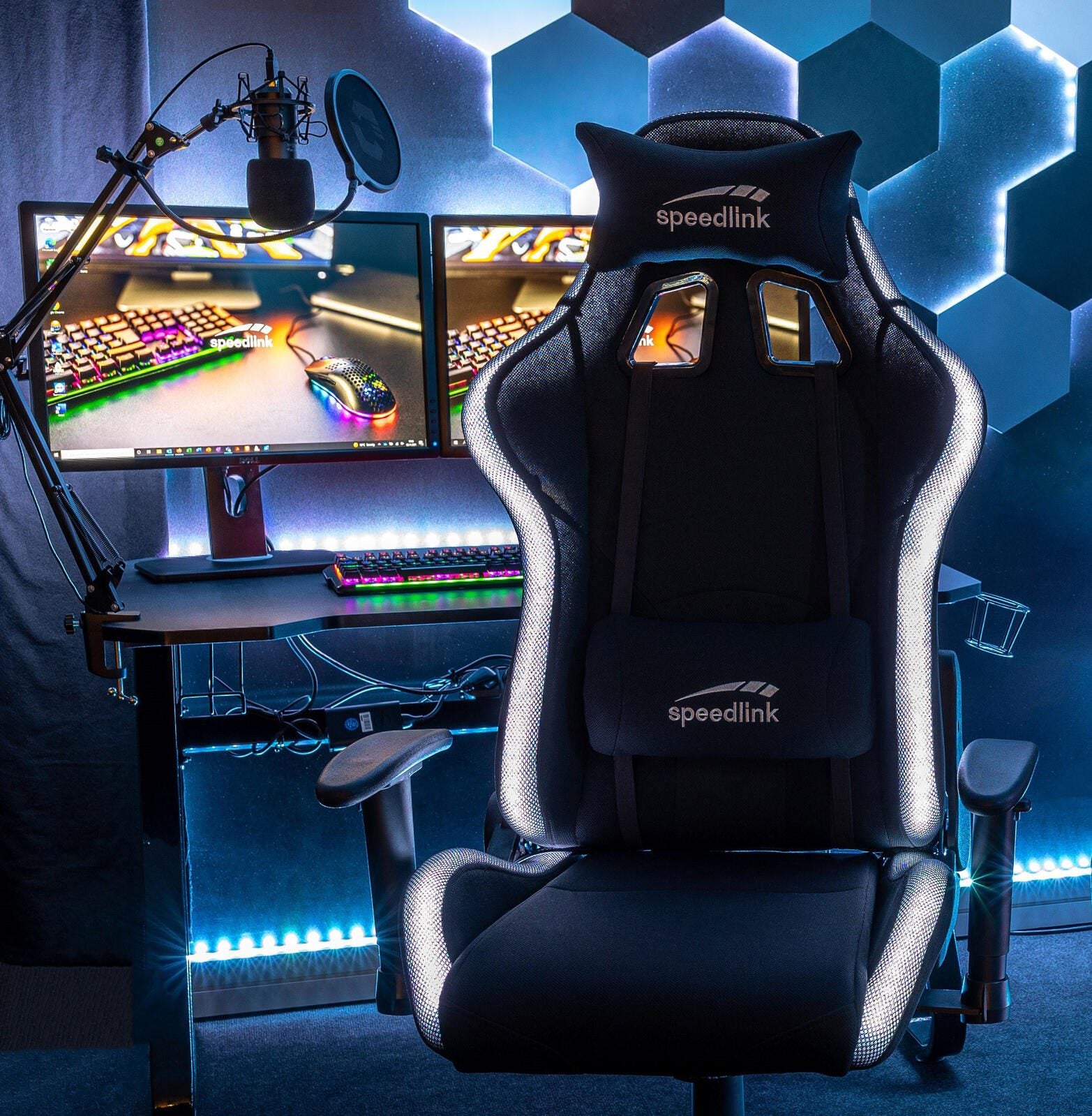 speedlink SL-660009-BK REGYS Gaming-Stuhl mit RGB-Beleuchtung - schwarz