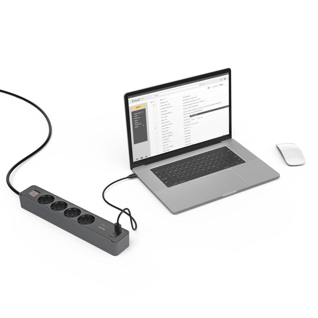 Hama Steckdosenleiste mit USB-Buchse 1.4 m