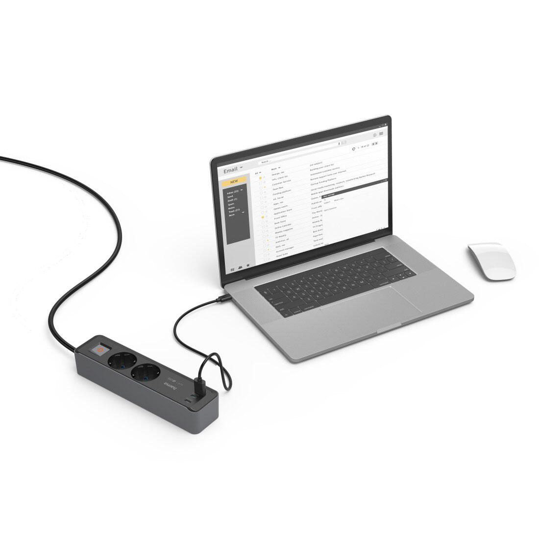 Hama Steckdosenleiste mit USB-Buchse 1.4 m