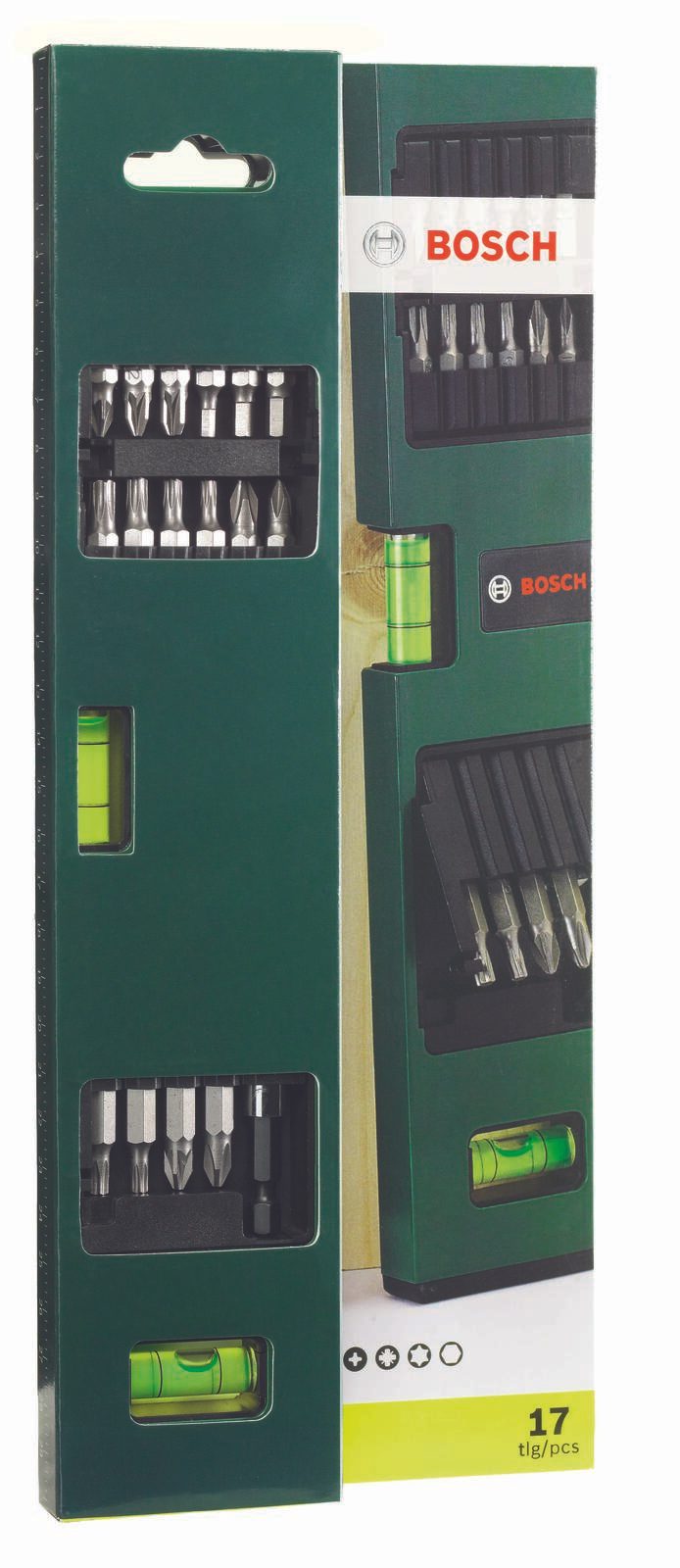 BOSCH Bit-Set in Wasserwaage integriert 17-teilig