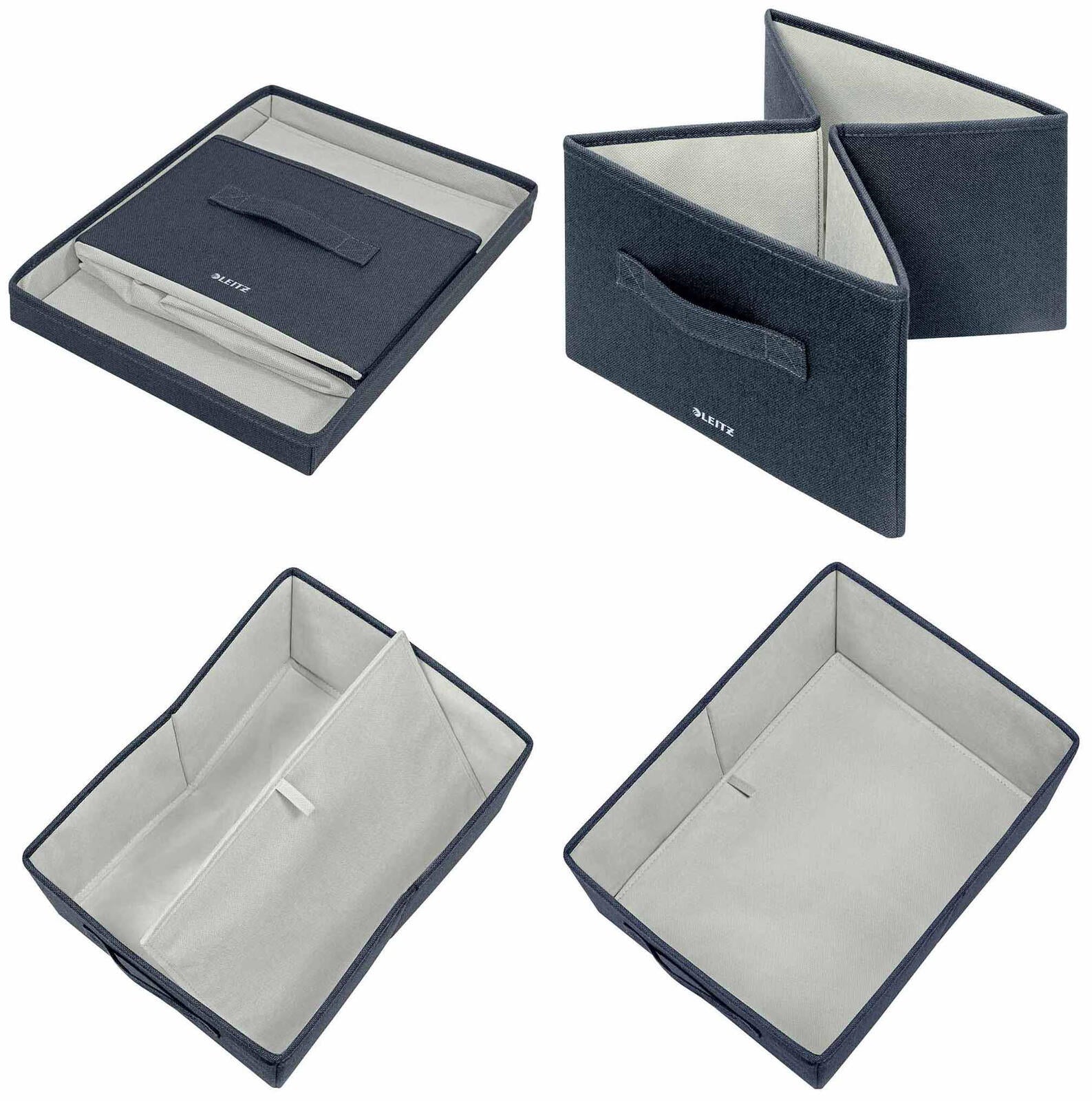 2 LEITZ Aufbewahrungsboxen grau 28,5 x 38,0 x 20,3 cm