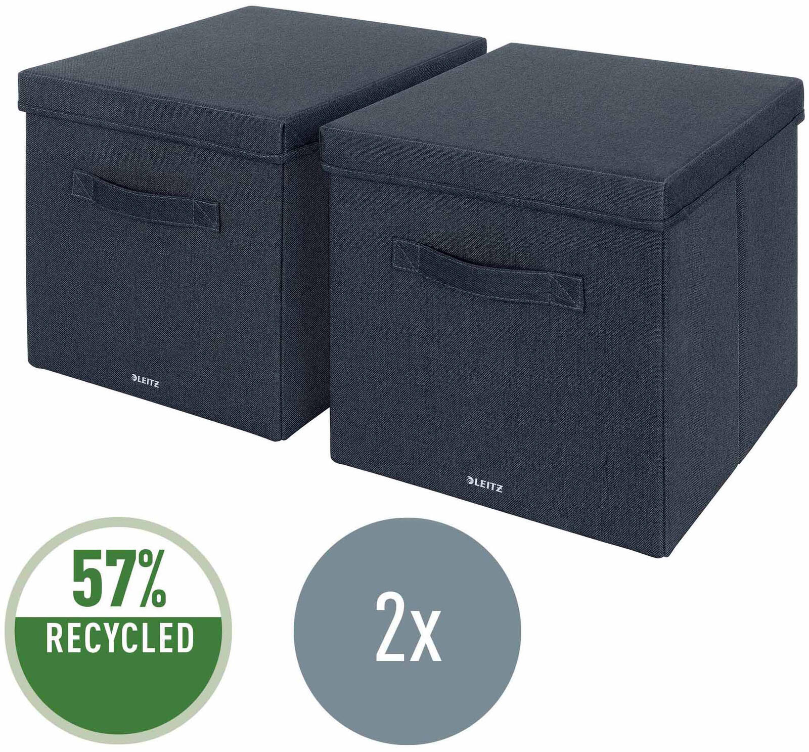 2 LEITZ Aufbewahrungsboxen grau 33,0 x 38,0 x 32,5 cm
