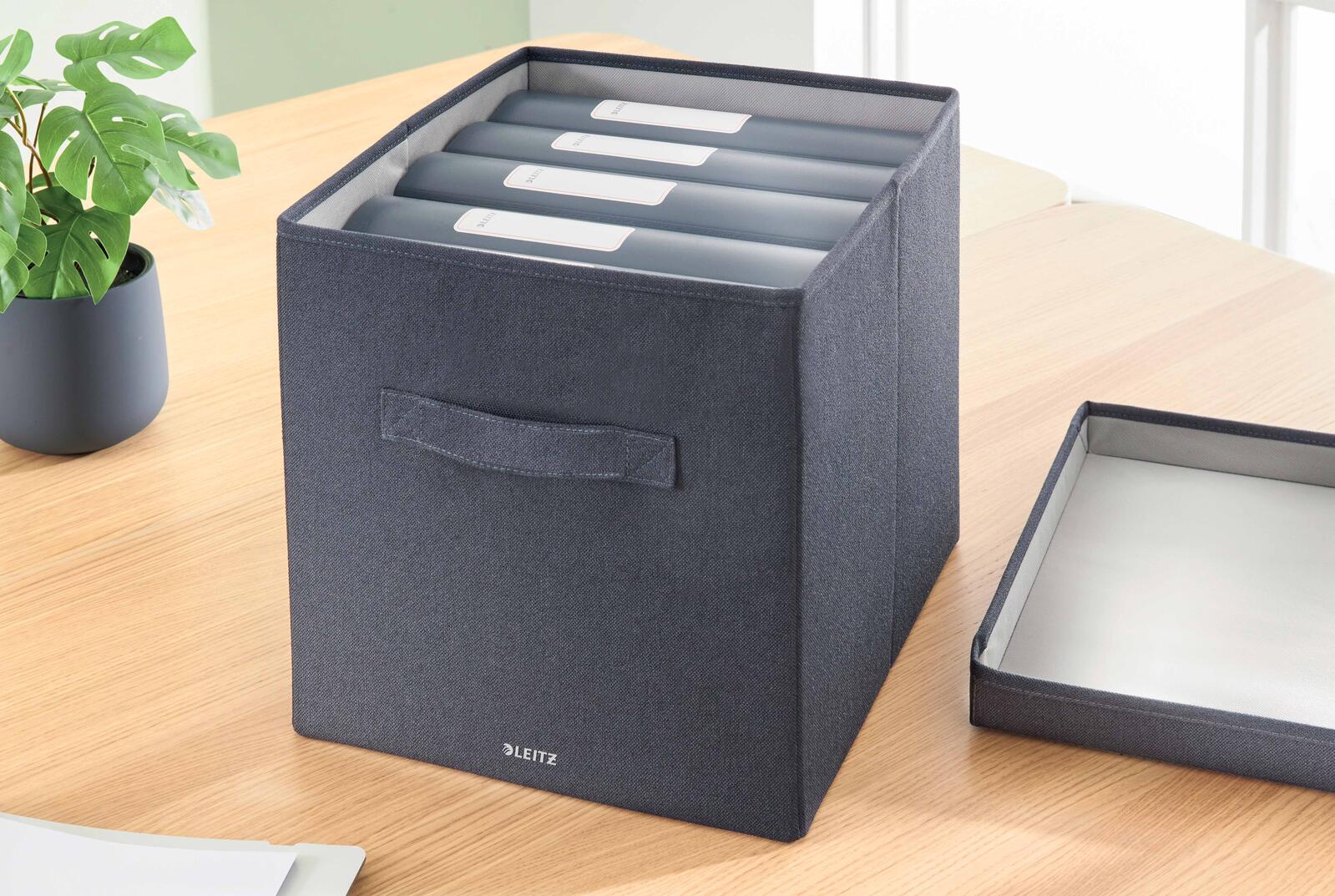 2 LEITZ Aufbewahrungsboxen grau 33,0 x 38,0 x 32,5 cm