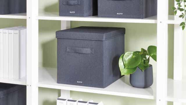2 LEITZ Aufbewahrungsboxen grau 33,0 x 38,0 x 32,5 cm