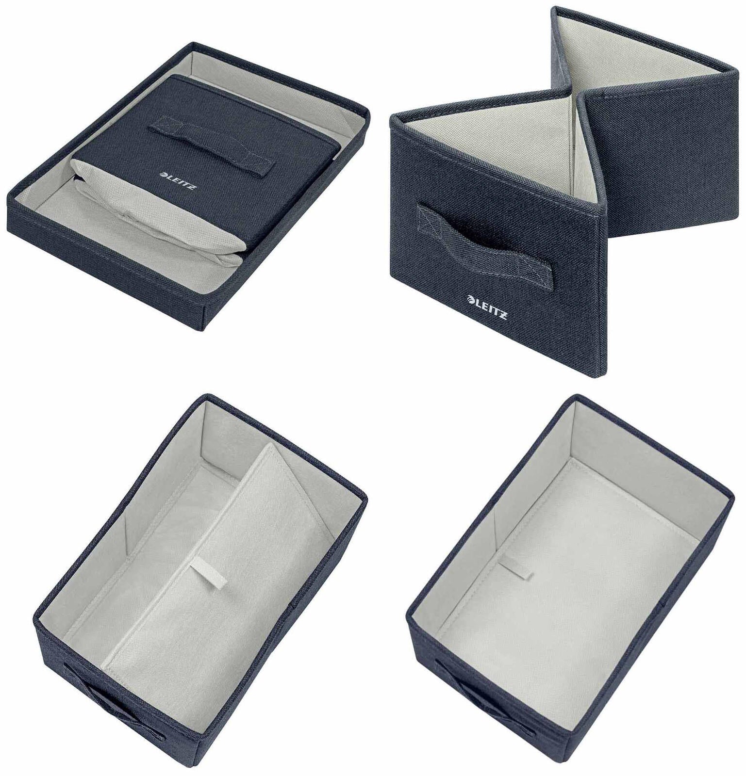2 LEITZ Aufbewahrungsboxen grau 19,0 x 28,5 x 16,0 cm
