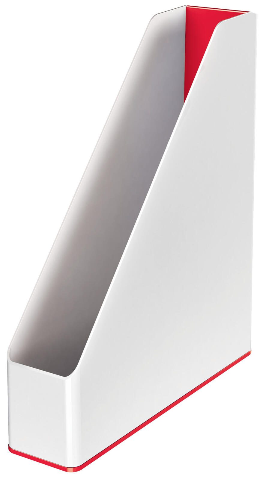 LEITZ Stehsammler WOW Duo Colour Polystyrol perlweiß/rot , DIN A4