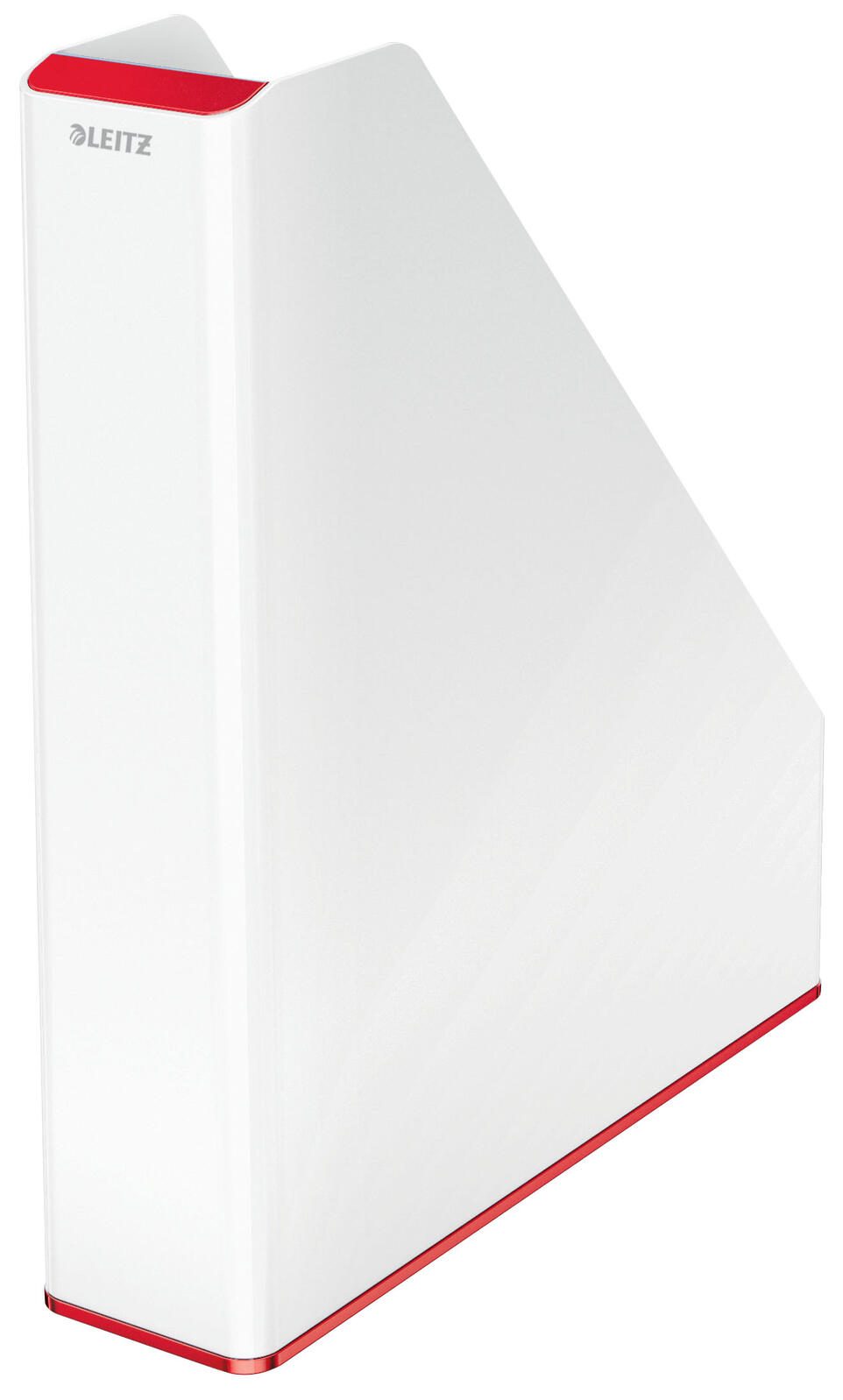 LEITZ Stehsammler WOW Duo Colour Polystyrol perlweiß/rot , DIN A4