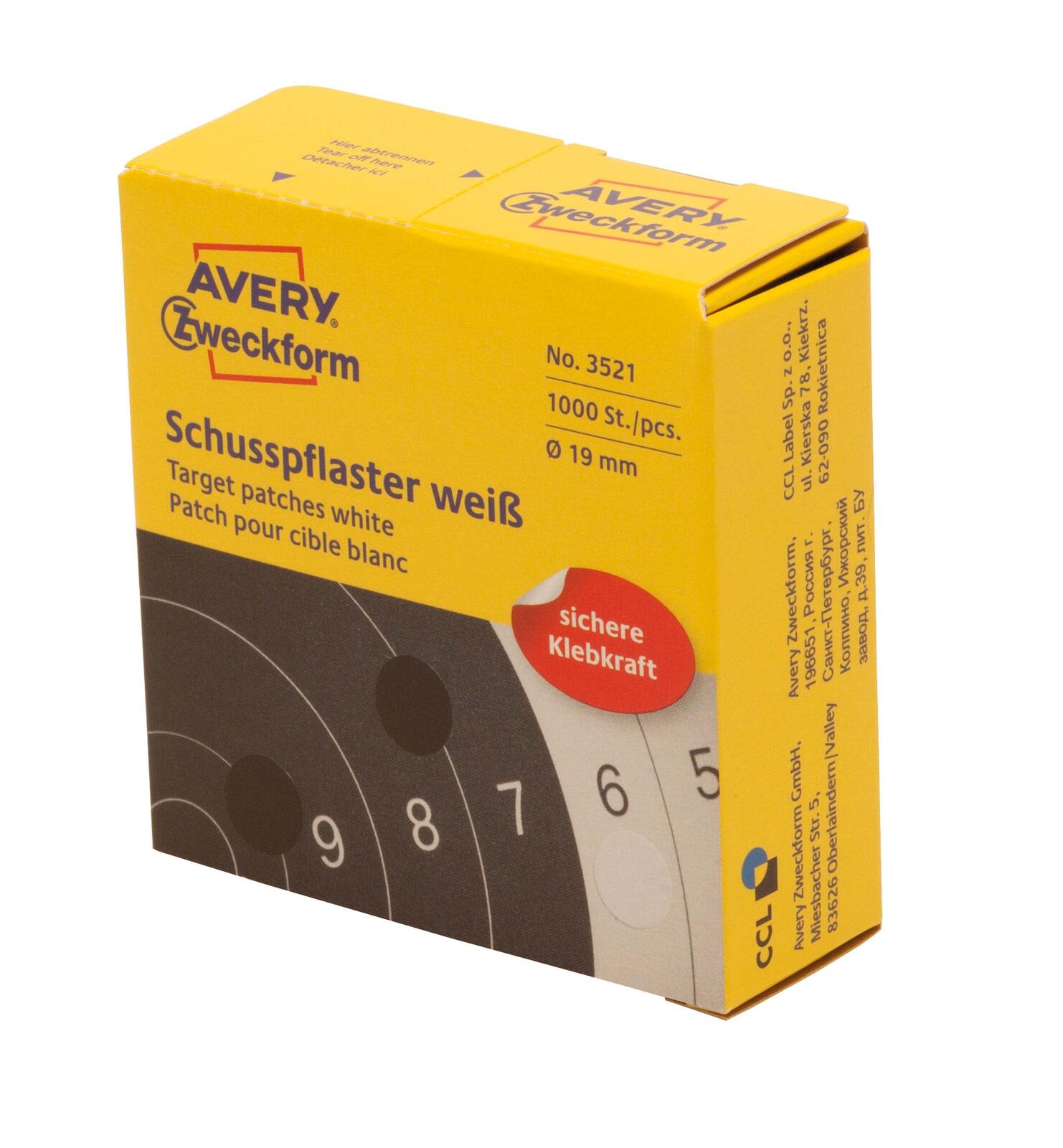 AVERY Zweckform Klebepunkte Ø 19,0 mm weiß