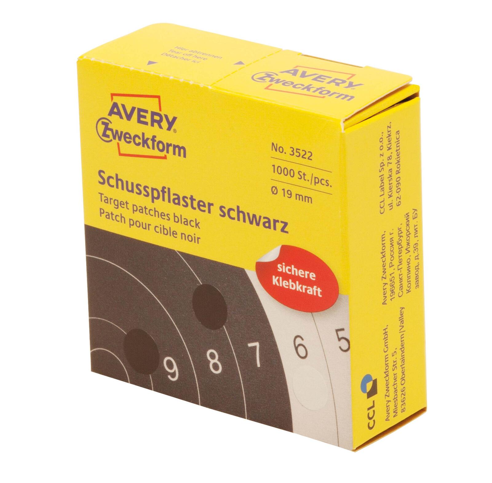 AVERY Zweckform Klebepunkte Ø 19,0 mm schwarz