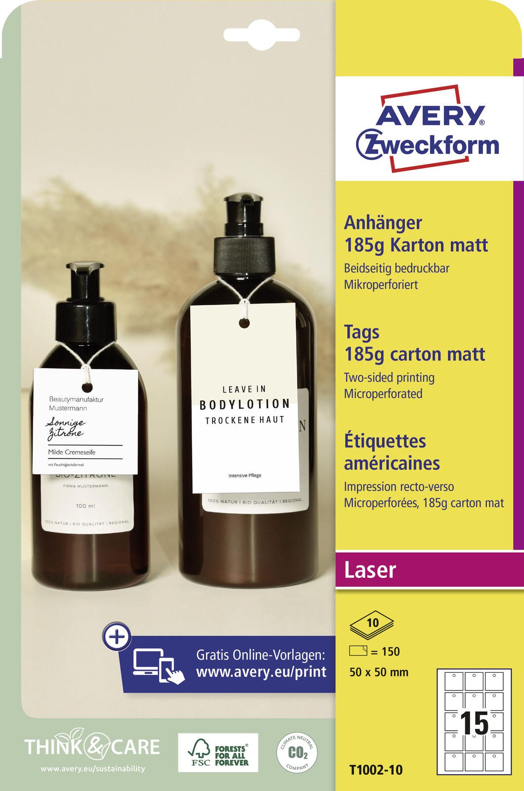 AVERY Zweckform Hängeetiketten 50,0 x 50,0 mm