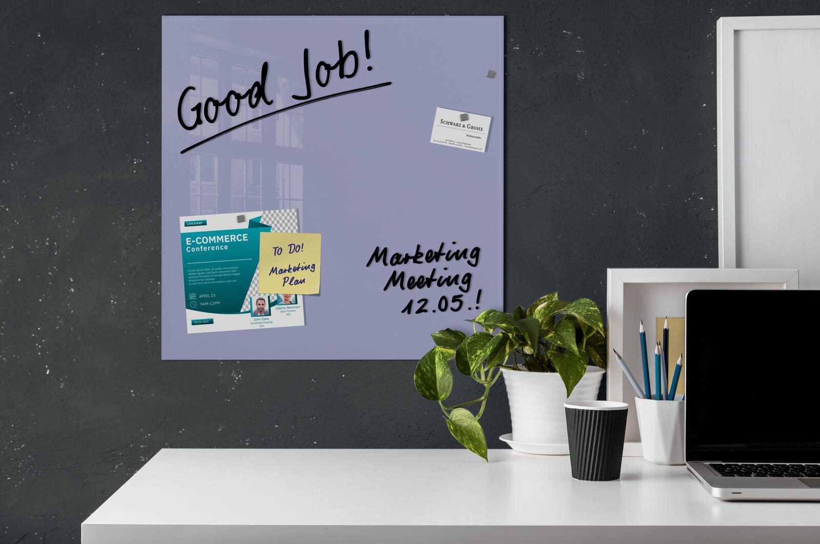 SIGEL Glas-Magnettafel artverum® 48,0 x 48,0 cm lavendel