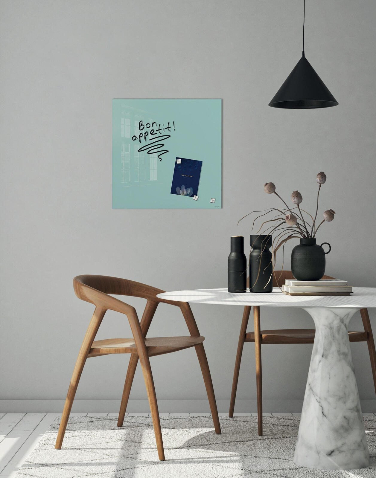 SIGEL Glas-Magnettafel artverum® 48,0 x 48,0 cm aquamarin