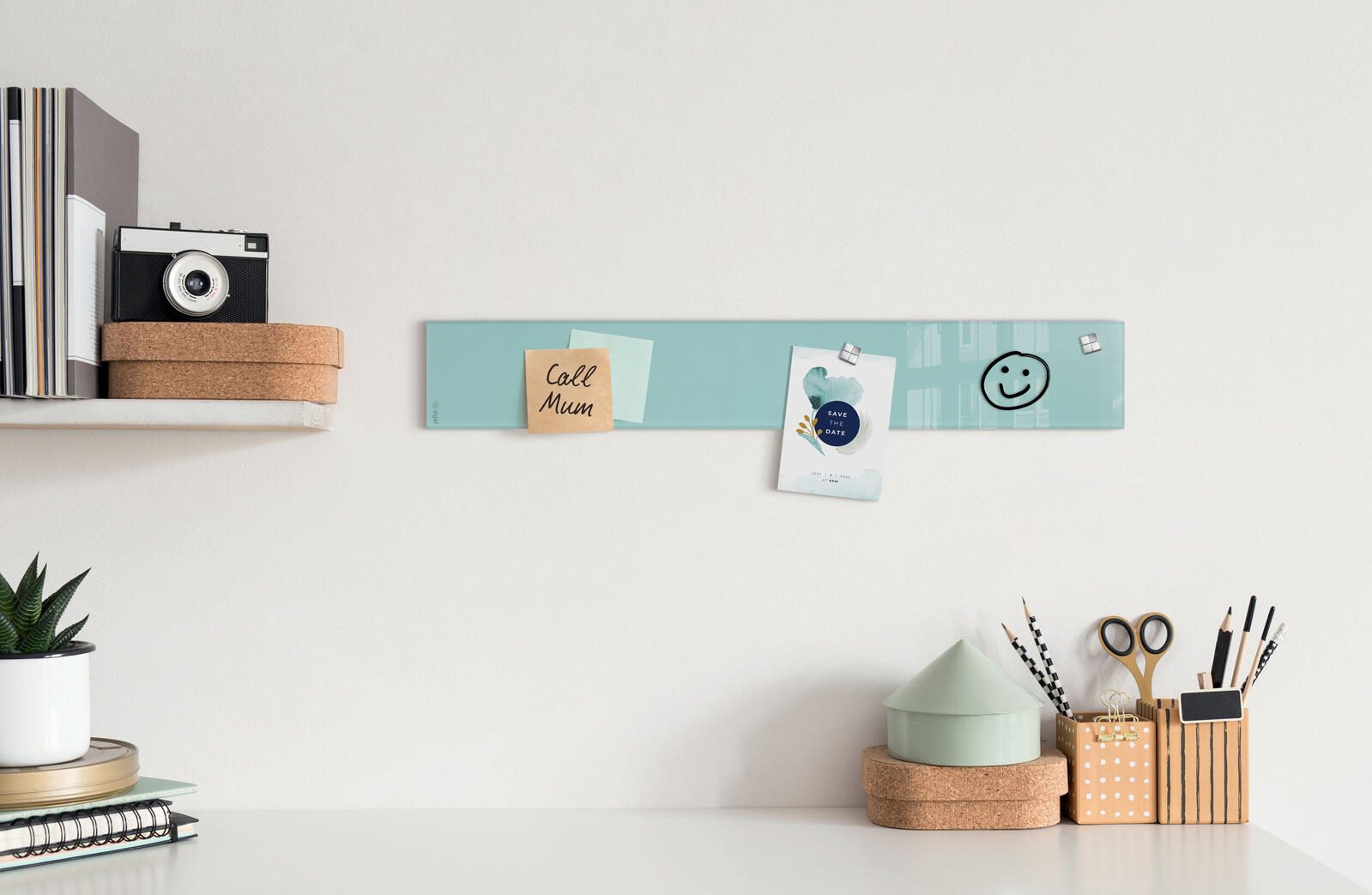 SIGEL Glas-Magnettafel artverum® 12,0 x 78,0 cm aquamarin