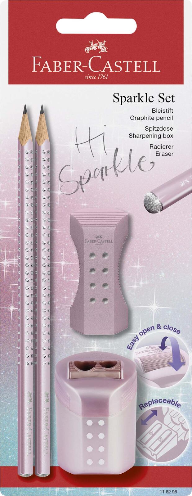 FABER-CASTELL Bleistift-Set Grip Sparkle