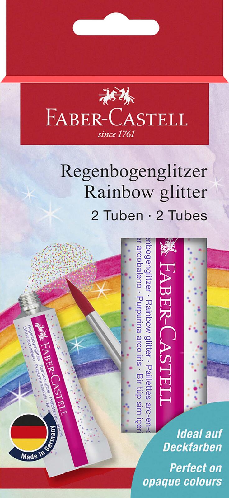 FABER-CASTELL Glitzer Regenbogen Bastelkleber 2 x 12,0 g