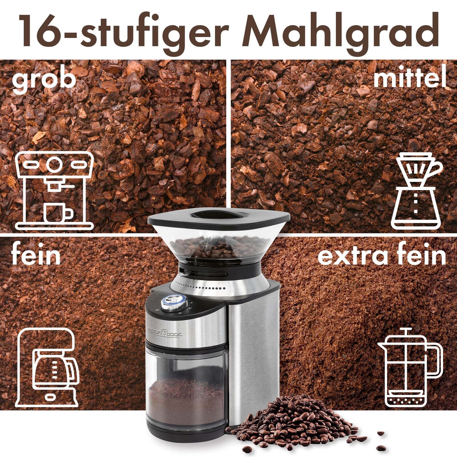 ProfiCook PC-EKM 1205 Kaffeemühle silber/schwarz