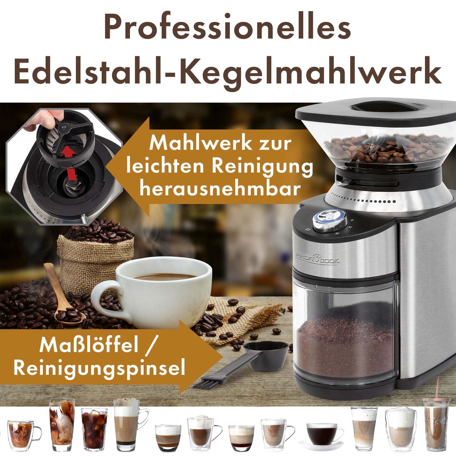 ProfiCook PC-EKM 1205 Kaffeemühle silber/schwarz