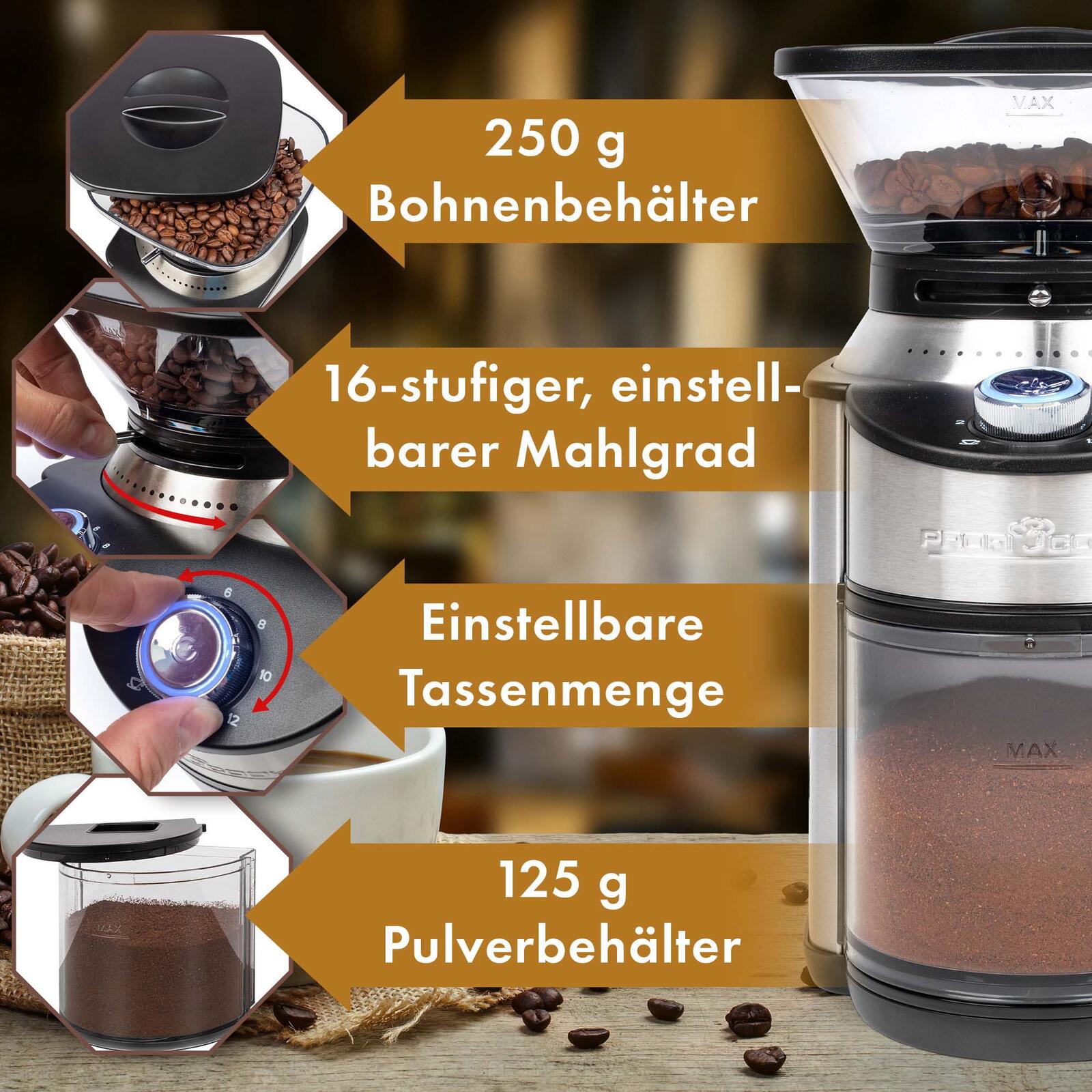 ProfiCook PC-EKM 1205 Kaffeemühle silber/schwarz