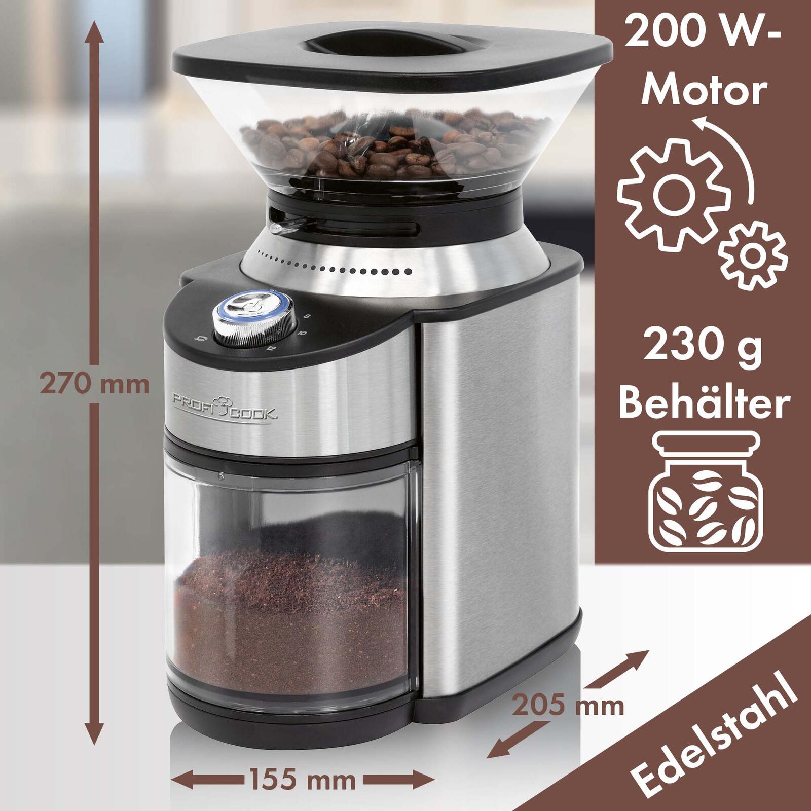 ProfiCook PC-EKM 1205 Kaffeemühle silber/schwarz