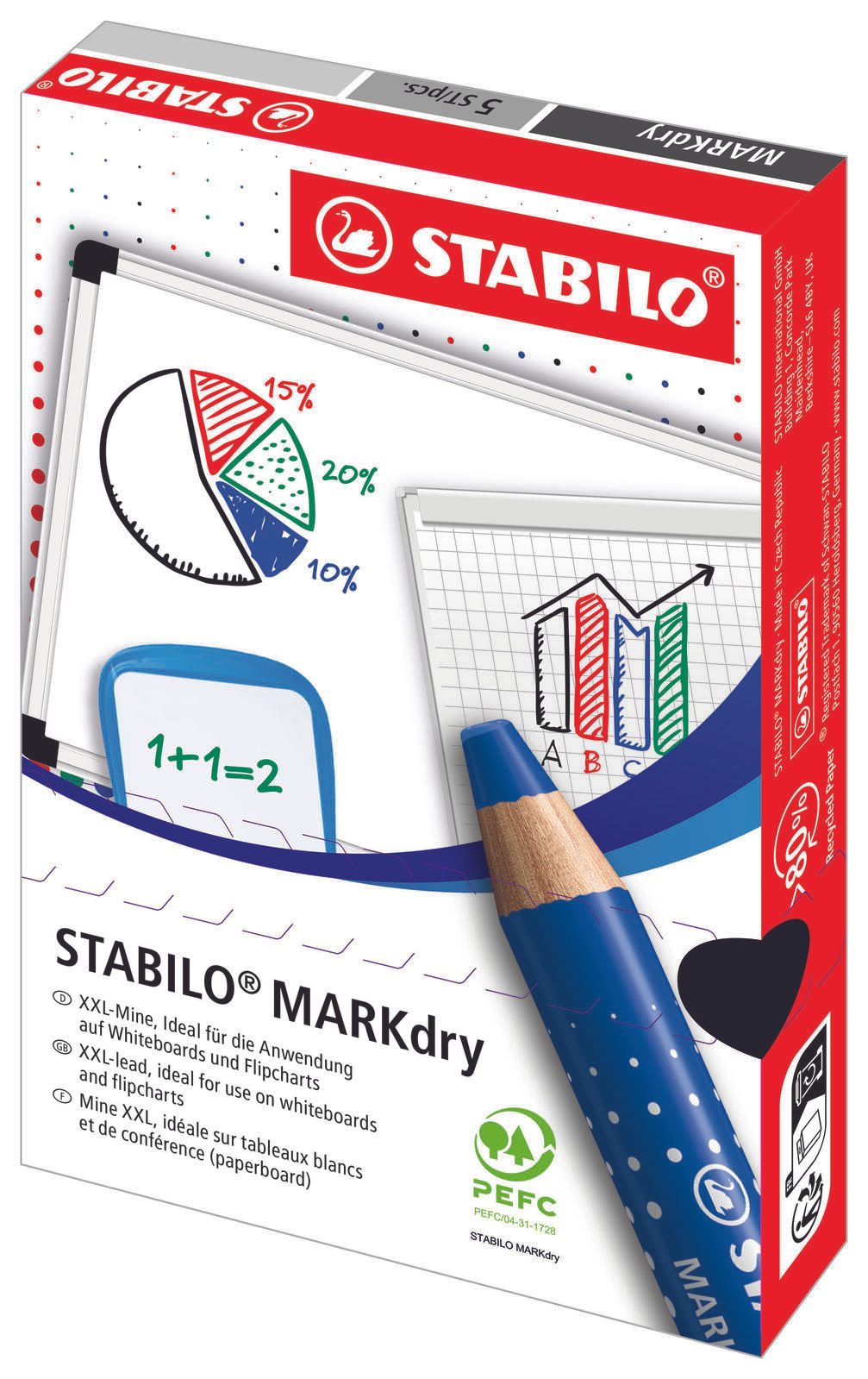 STABILO MARKdry Whiteboard- und Flipchart-Marker 1.0 - 10.0 mm Blau
