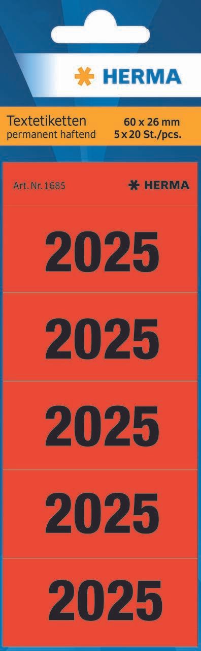 100 HERMA Inhaltsschilder 2025 rot