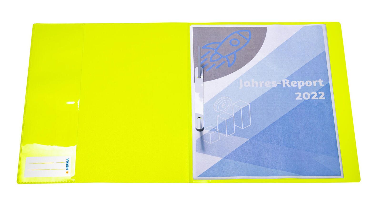 HERMA Schnellhefter DIN A4 Polypropylen (PP) neon-gelb