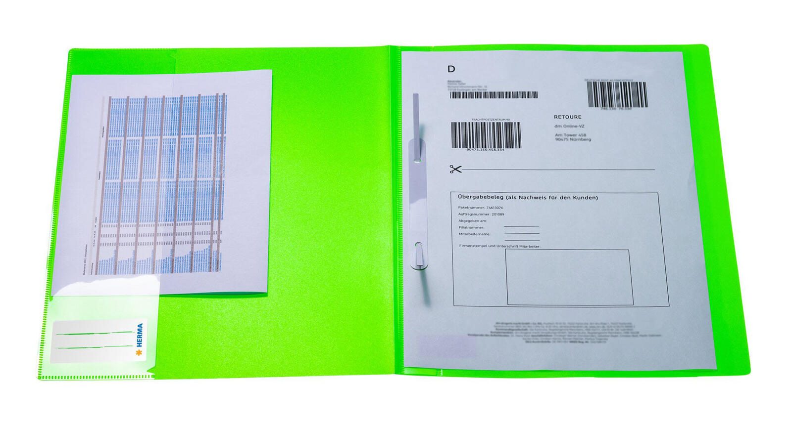 HERMA Schnellhefter DIN A4 Polypropylen (PP) neon-grün