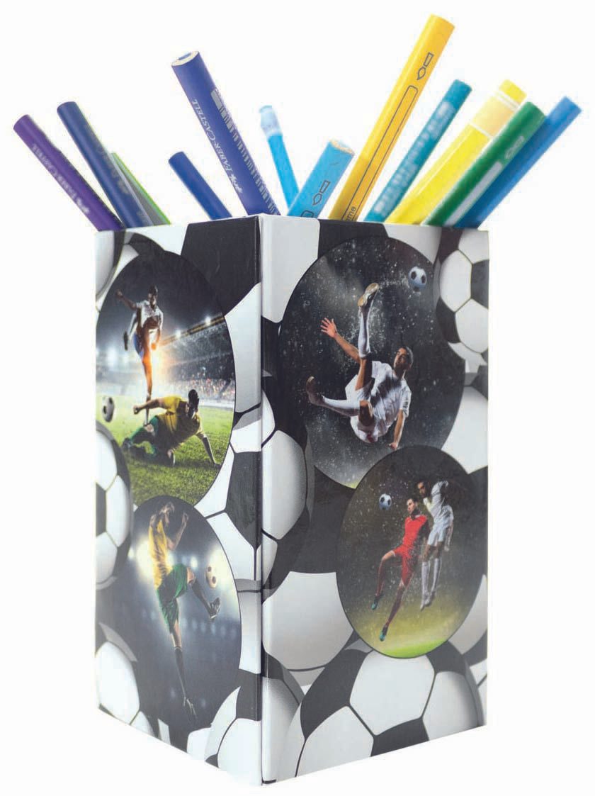 HERMA Stiftehalter 8,0 x 8,0 x 13,5 cm Fußball