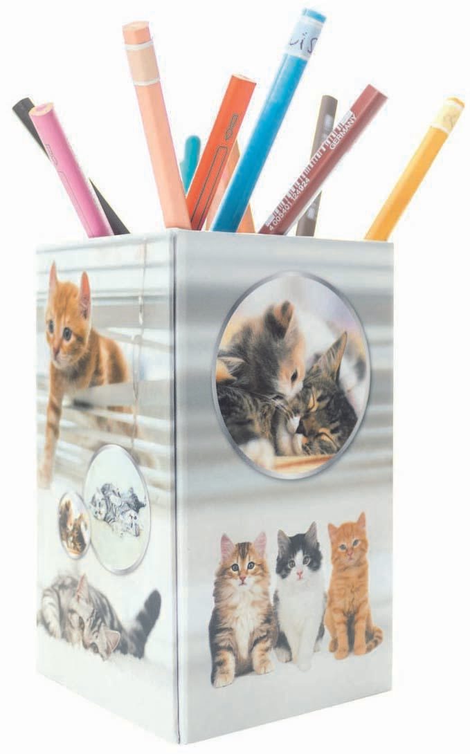 HERMA Stiftehalter 8,0 x 8,0 x 13,5 cm Katzen