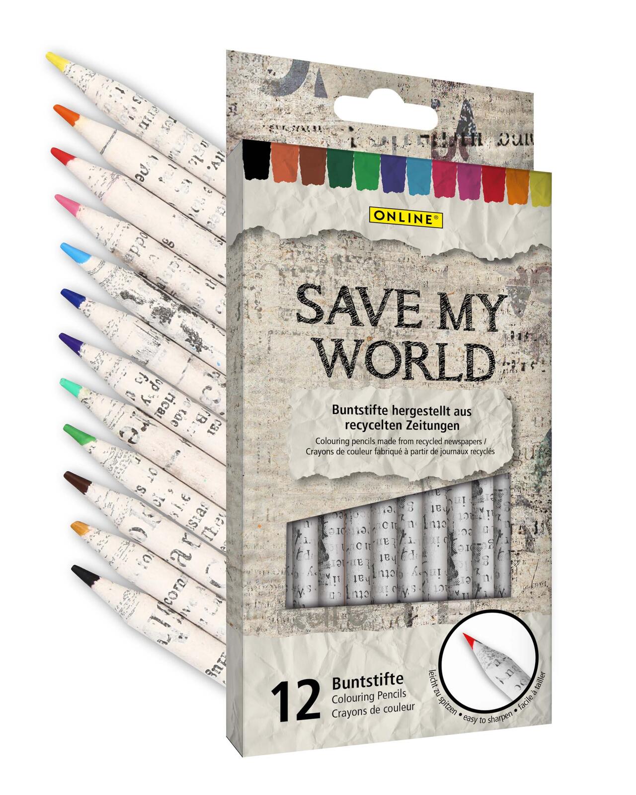 ONLINE® Buntstifte Save My World Mehrfarbig