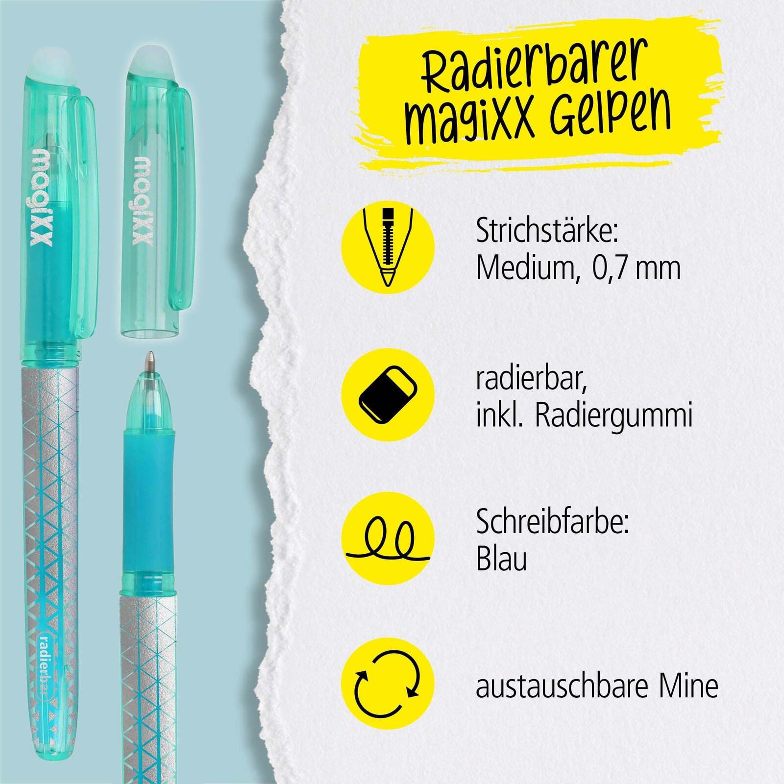 ONLINE® magiXX Classic Gelschreiber 0.7 mm, Schreibfarbe: Türkis
