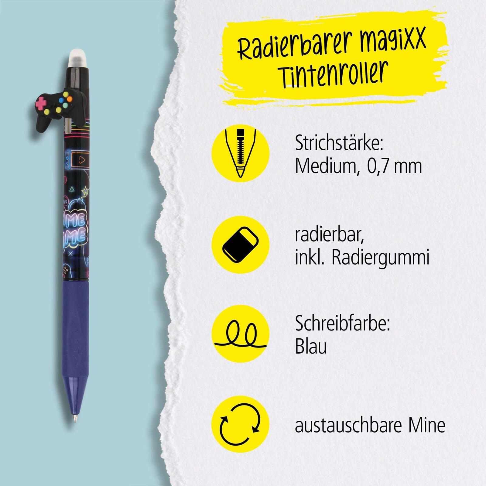 ONLINE® magiXX Fun Game Pad Gelschreiber 0.7 mm, Schreibfarbe: Blau