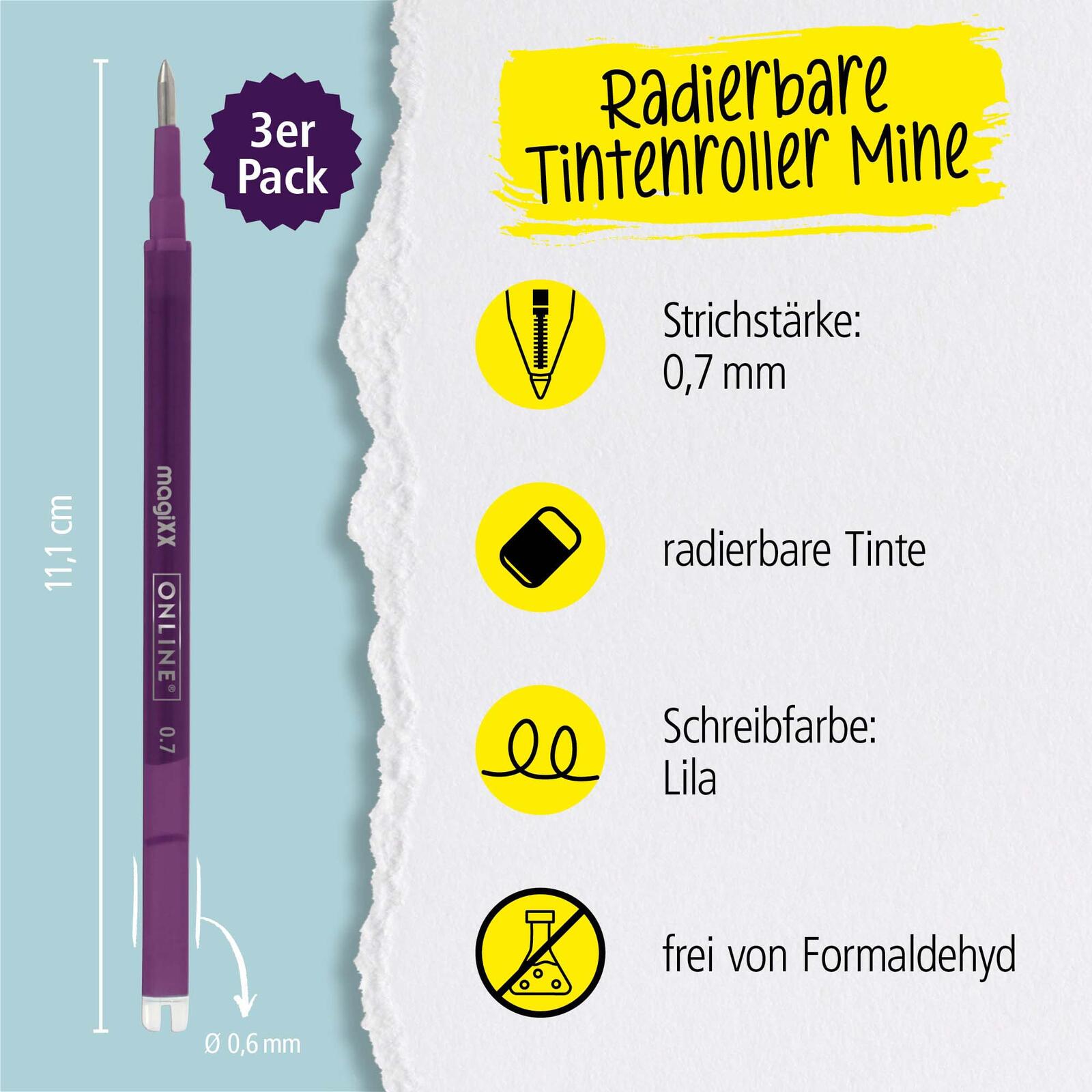ONLINE® magiXX Gelschreiberminen 0.7 mm Lila