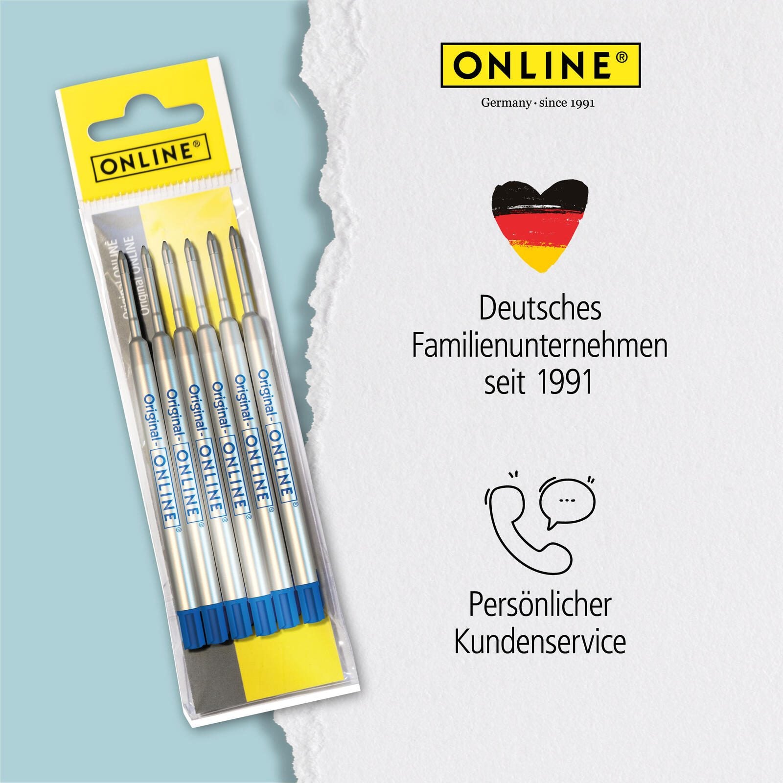 ONLINE® Kugelschreiberminen 6 St. 0.6 mm Blau