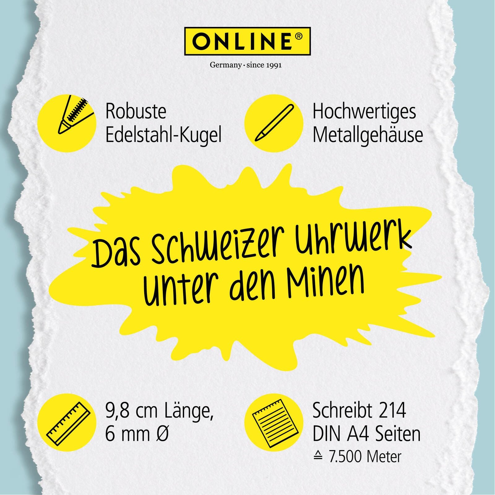 ONLINE® Kugelschreiberminen 6 St. 0.6 mm Blau