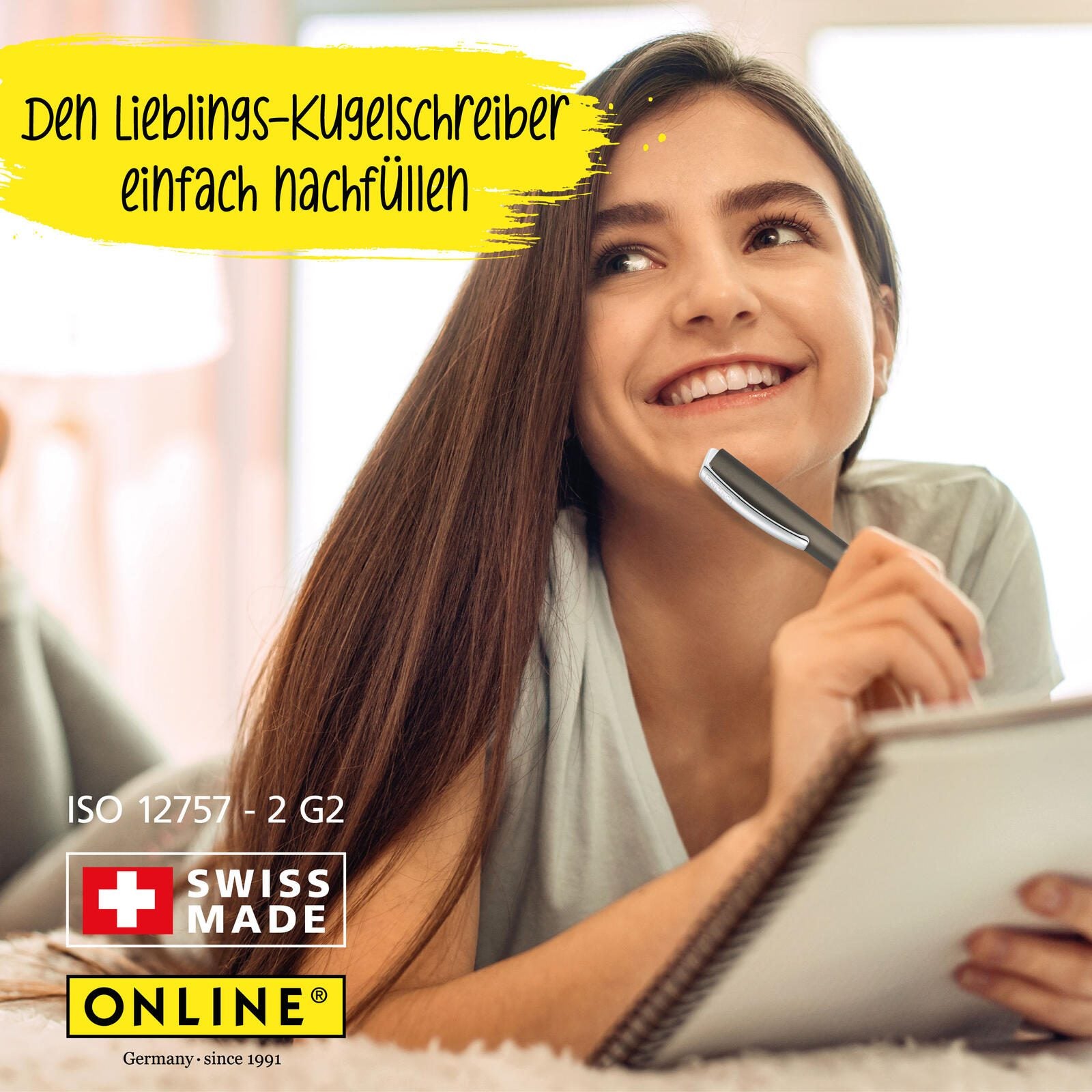 ONLINE® Kugelschreiberminen 6 St. 0.6 mm Blau