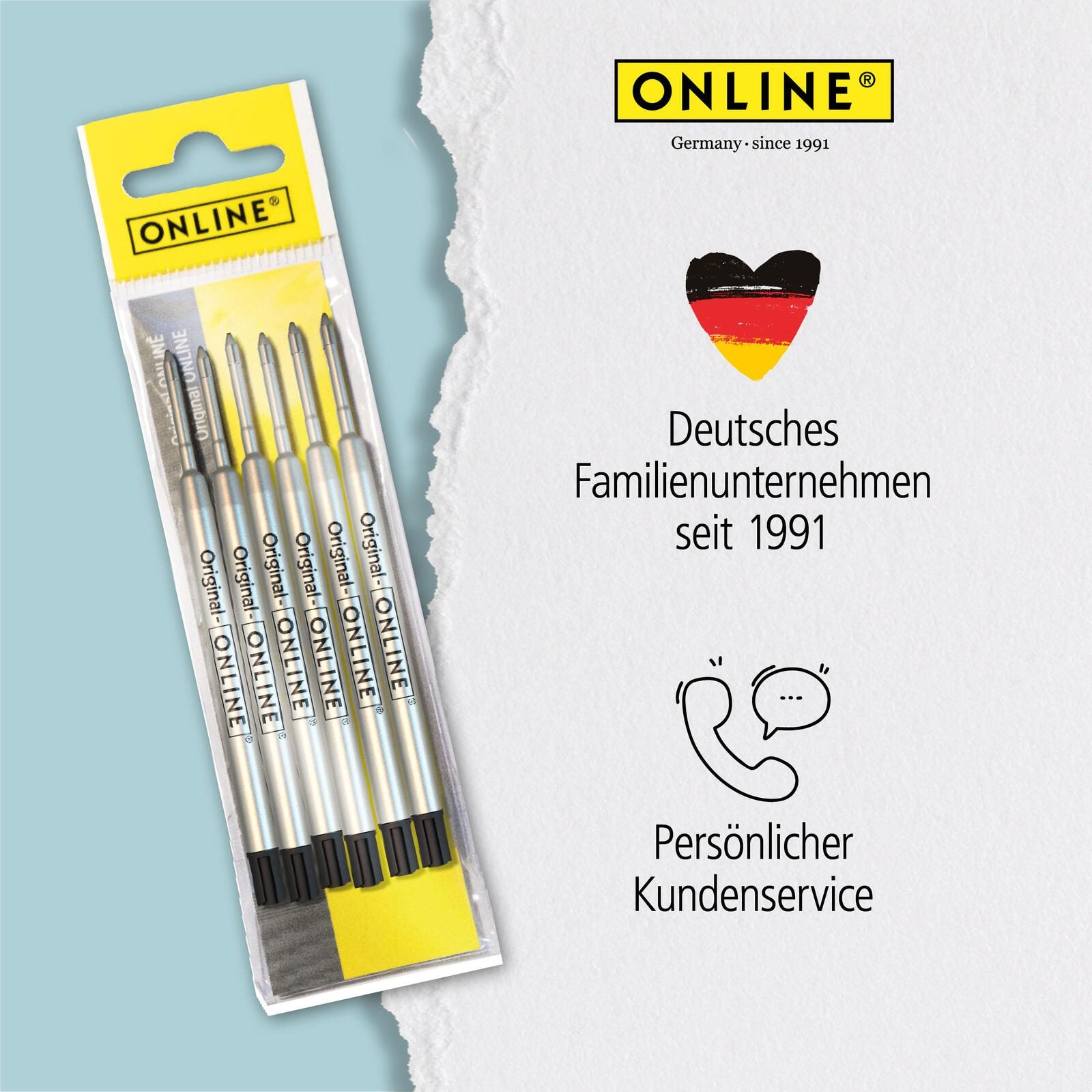 ONLINE® Kugelschreiberminen 6 St. 0.6 mm Schwarz