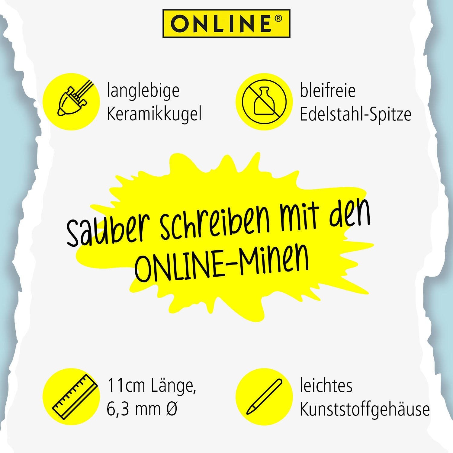 ONLINE® Rollerball-Minen Gelschreiberminen 0.7 mm Schwarz