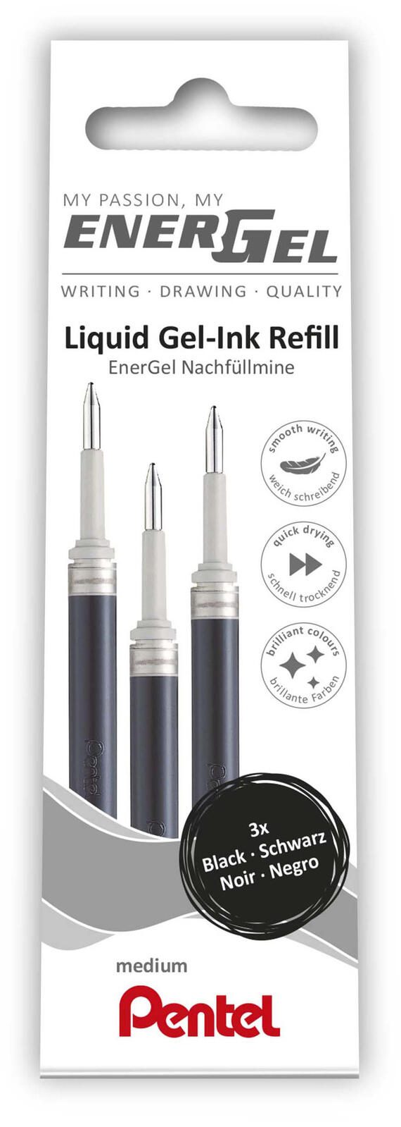 Pentel EnerGel Gelschreiberminen 0.35 mm Schwarz