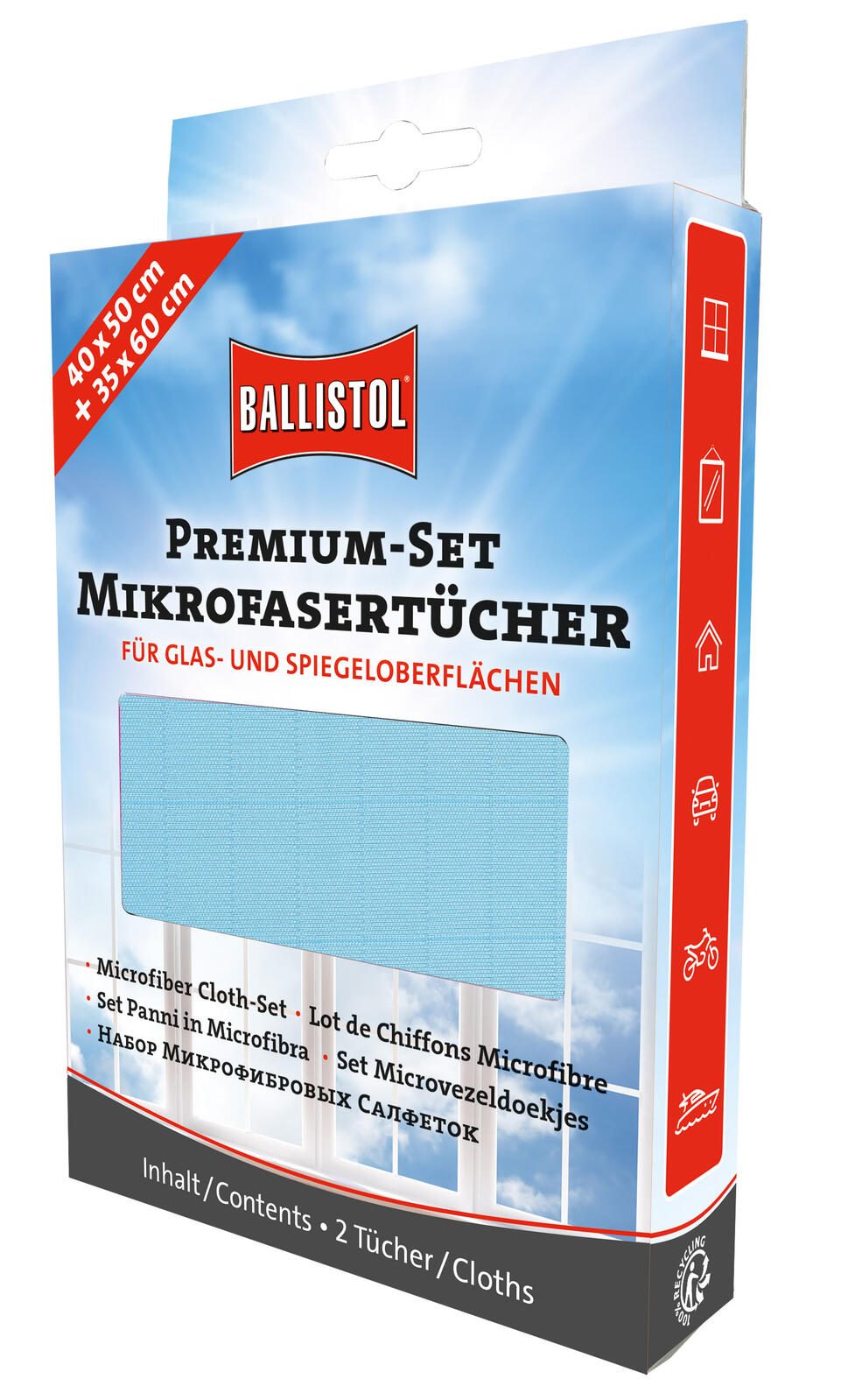 BALLISTOL Premium Mikrofasertücher Polyester 60 °C waschbar