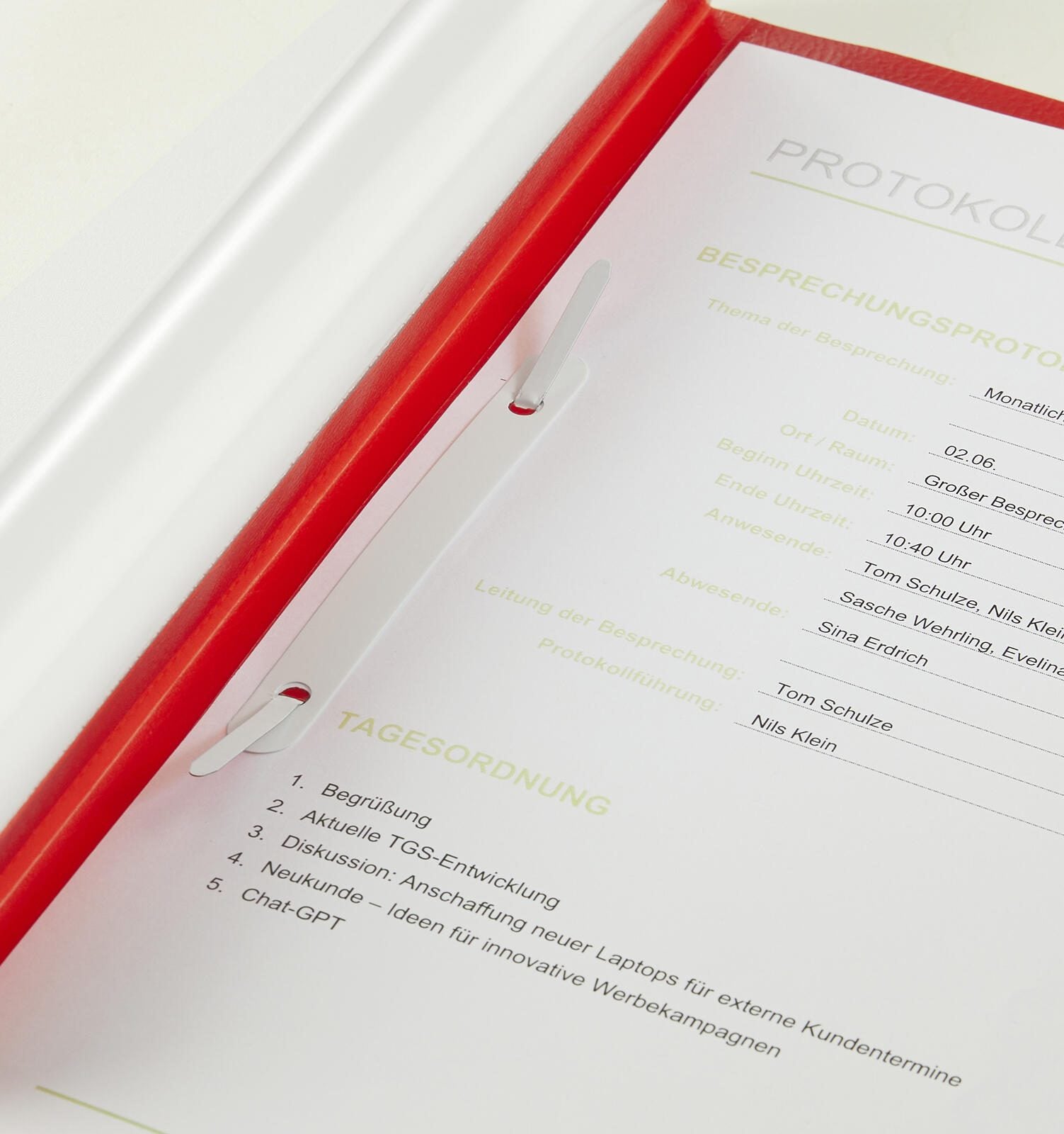 Schnellhefter DIN A4 PVC-Hartfolie rot