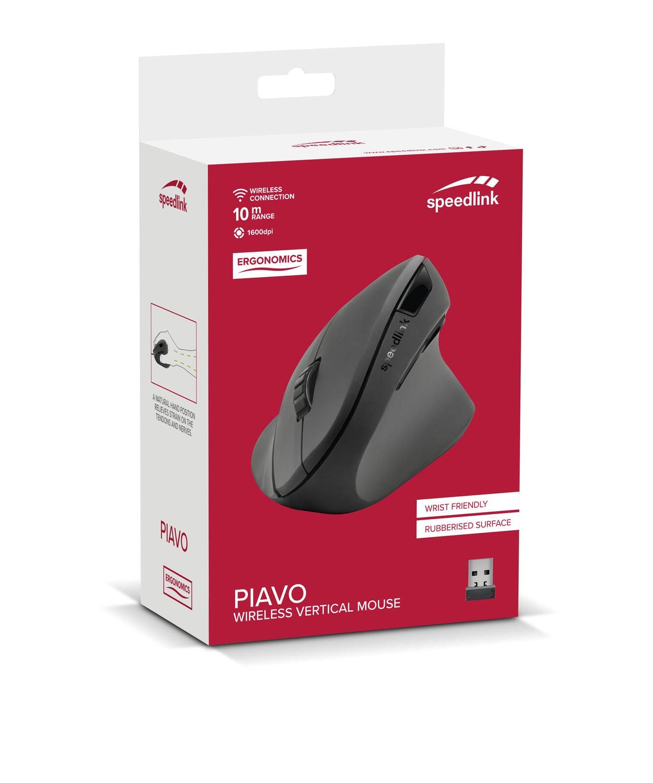 Speedlink PIAVO Ergonomic Vertical Wireless Maus, schwarz