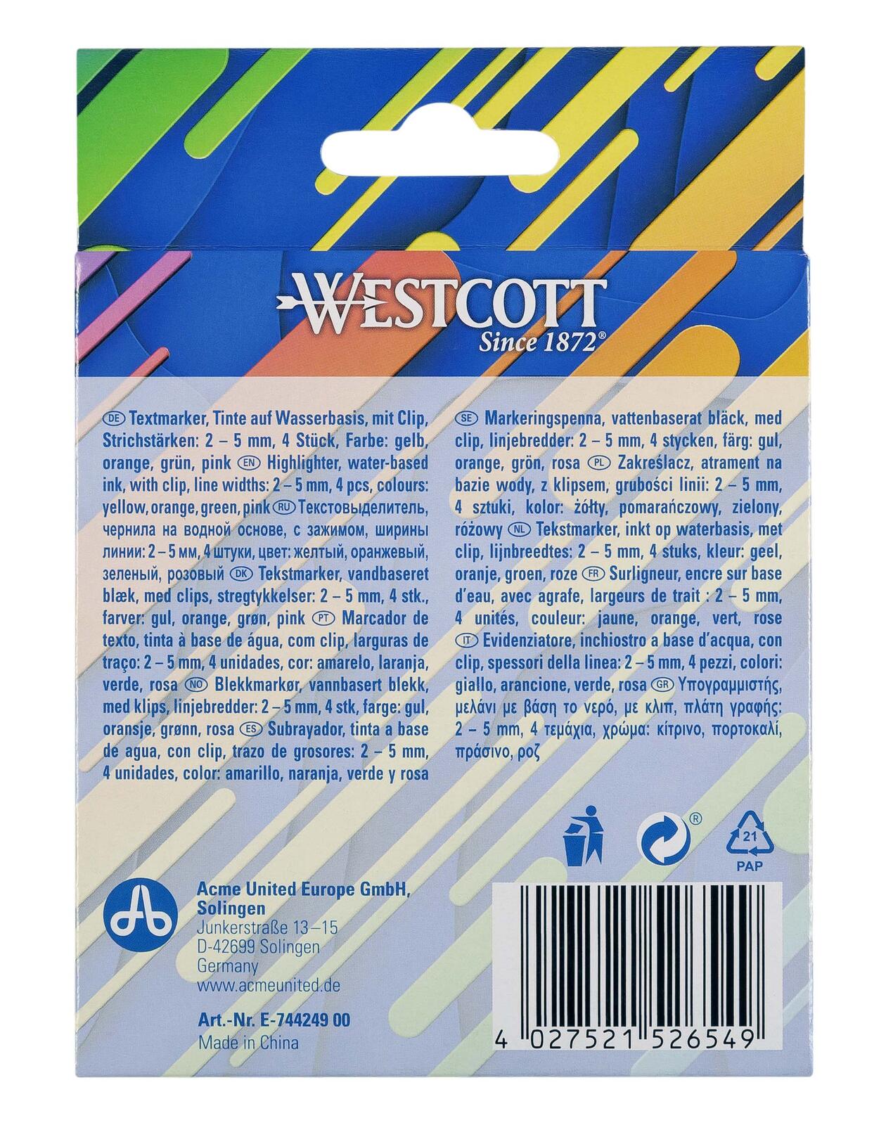WESTCOTT Textmarker Mehrfarbig