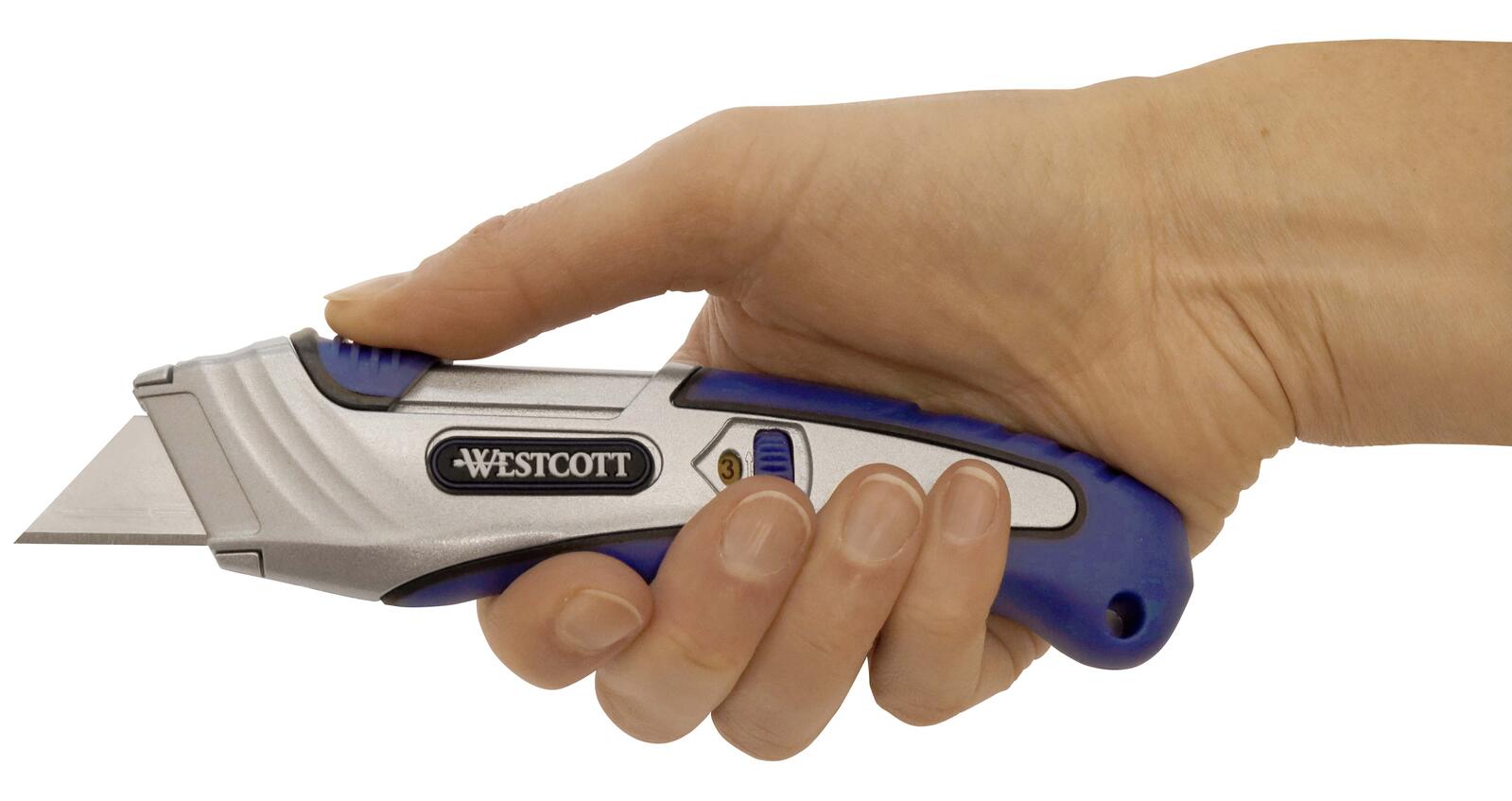 WESTCOTT Cuttermesser 18 mm blau, schwarz