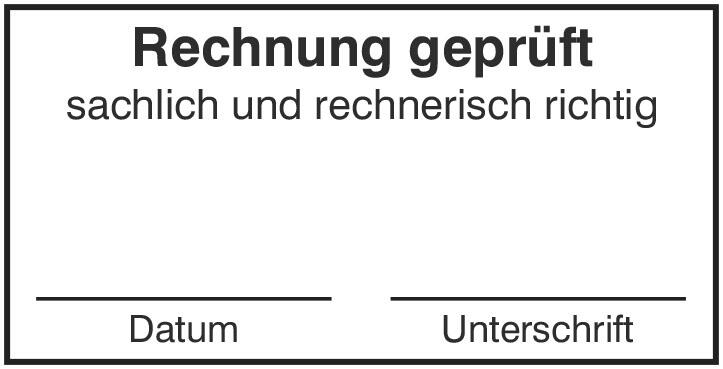 Textstempel 'Rechnung geprüft'
