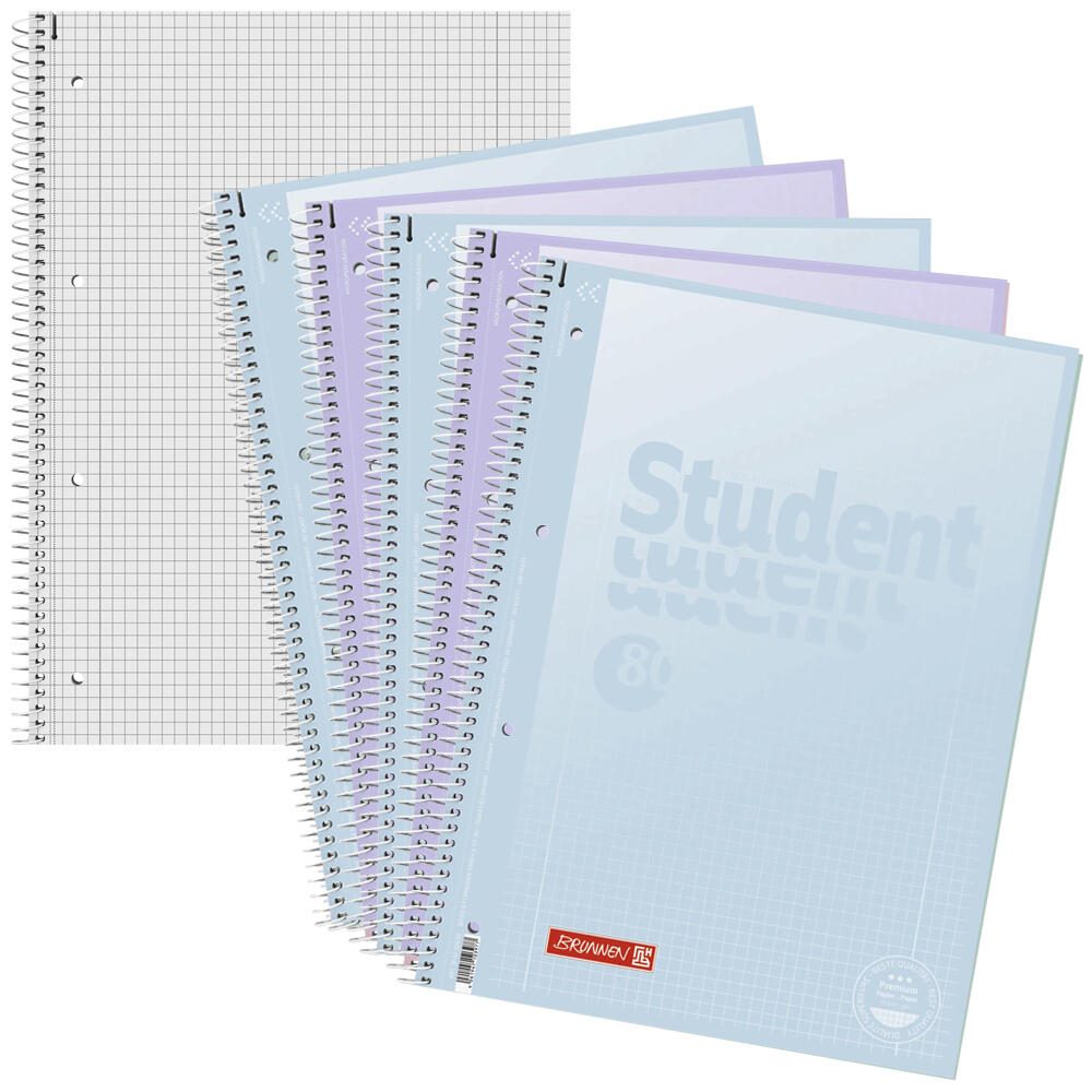 5 Brunnen Collegeblöcke Pastell 2 A4 LIN 28