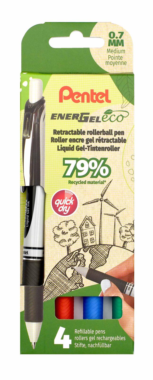 Pentel EnerGel eco BL77 Gelschreiber 0.35 mm, Schreibfarbe: Mehrfarbig