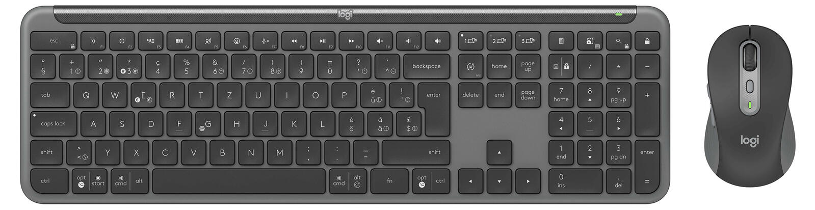 Logitech Tastatur-Maus-Set kabellos Logitech MK950 for Business sw grafit